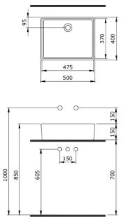 Раковина Berges Ego 181001 50см белый